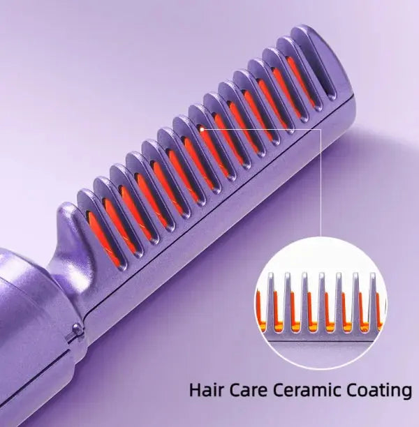 2-in-1 Hair Styling Brush, Straightener, Curler Comb | Negative Ion Heating – Rechargeable (random Color)              Product ID: 1854300 Product vendor