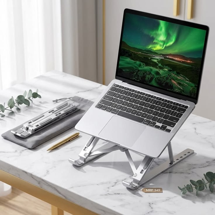 Adjustable Foldable Laptop Stand – Portable Ergonomic Laptop Riser