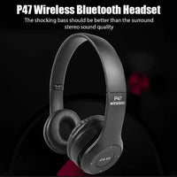 P47 Bluetooth Foldable Headset with Microphone Support