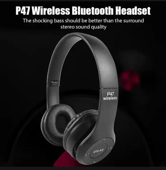 P47 Bluetooth Foldable Headset with Microphone Support