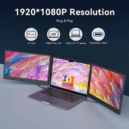 Portable Laptop Screen Extender – Dual & Triple FHD 1080P IPS Monitor Expansion